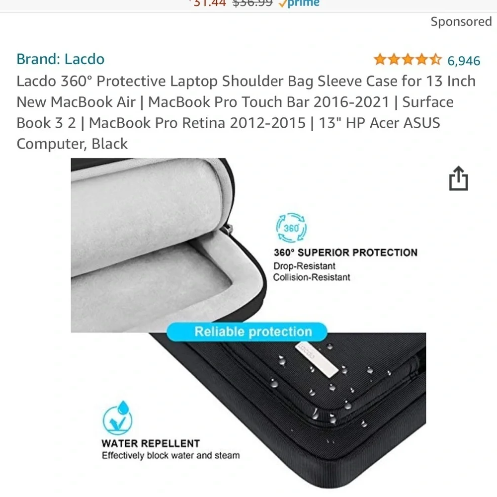 LACDO 360’ protective  laptop bag